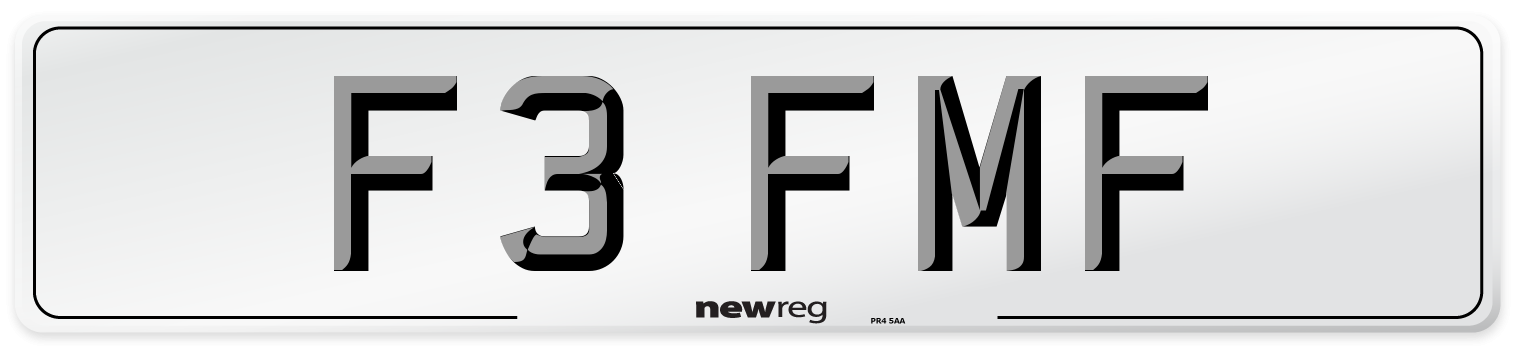 F3 FMF Number Plate from New Reg